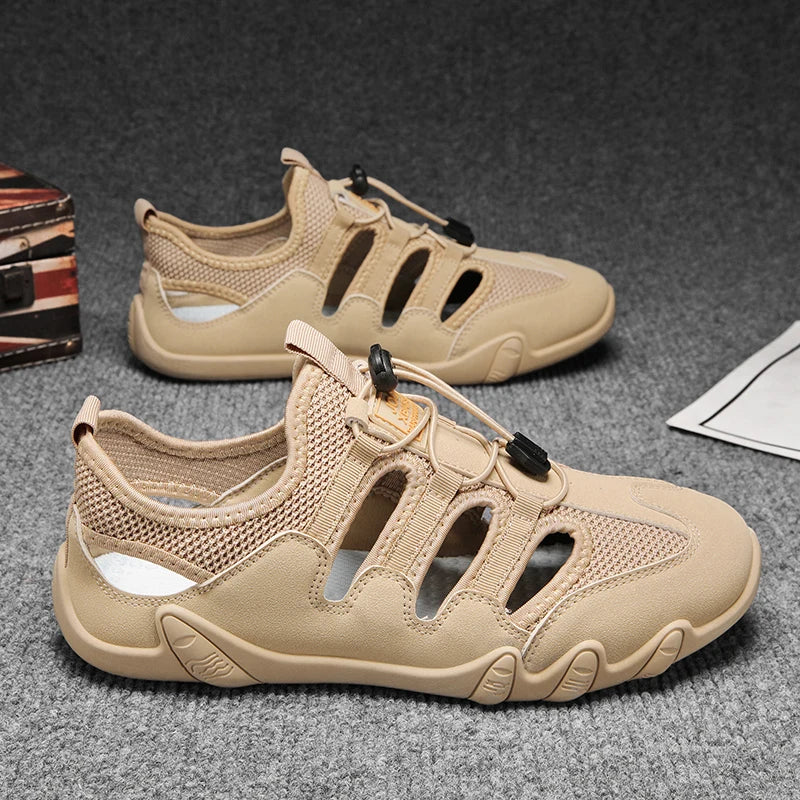 Men's Summer Sandals, Breathable and Comfortable, Cut Out Slip-On Driving Shoes, Walking Shoes, River Tracing Shoes, Wading Shoes, Beach Shoes, Suitable for Outdoor Use