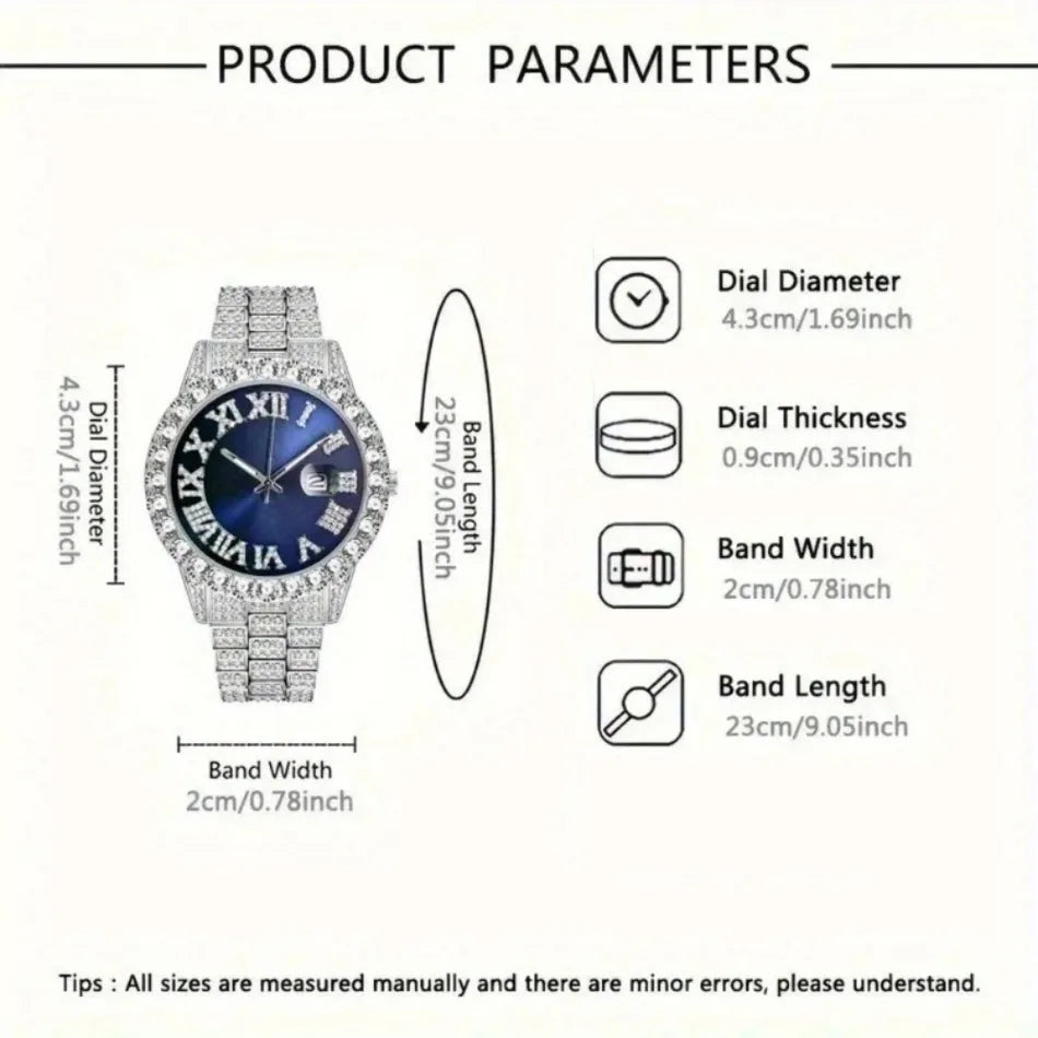 Couple Watches, 2-Piece Set Luxury Watch Set Classic Minimalist Large Dial Casual Versatile Quartz Watch Combo Set Holiday Gift