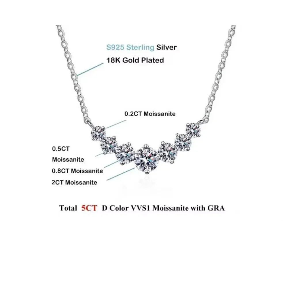 NKHOG Full Moissanite Necklace Pendant For Women 925 Sterling Silver Plated 18k Gold Pass Diamond Test Wedding Gift Fine Jewelry