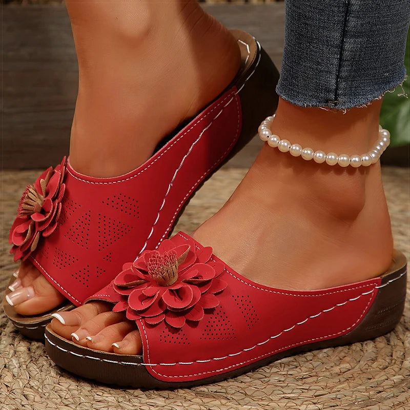 Women's Sandals Wedges Heels Sandals Summer 2025 Platform Sandalias Mujer Soft Heeled Slippers Summer Shoes Woman Footwear Women