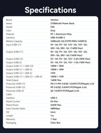 Vention Power Bank 140W 27000mAh Portable PD External Battery PowerBank 100W for Macbook Pro iPad iPhone Laptop Notebook Xiaomi