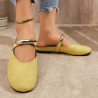 Women Slippers Flats Round Toe Mules Sandals Woman Casual Shoes 2025 Trend Summer Dress Slippers Suede Comfort Slides Women