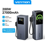 Vention Power Bank 140W 27000mAh Portable PD External Battery PowerBank 100W for Macbook Pro iPad iPhone Laptop Notebook Xiaomi