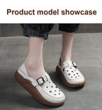 Women's Flats Loafers Platform Casual Slip-On Sandals Retro and Stylish Hollow Low Top Shoes Fashion Non-Slip Beach Sneakers