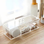 1pc Cosmetics Storage Box, Minimalist Clear 3 Grids Cosmetics Container For Home, For  Bathroom Collection, Bedroom Collection,