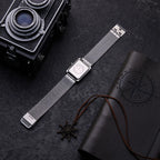 OGEDA Waterproof Couple Watches Casual Fashion Quartz Stainless Steel Leather Strap Square Dial Men's And Women's Lover Watch