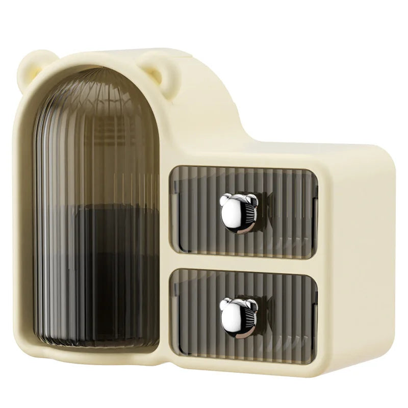 Rotating makeup storage box, desktop organizer, dust-proof cosmetic box, drawer-style cosmetic storage box