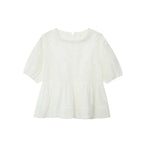 Women's Shirt Fashion Simple Short Sleeve Embroidered Romantic Style Summer New Style Shirt