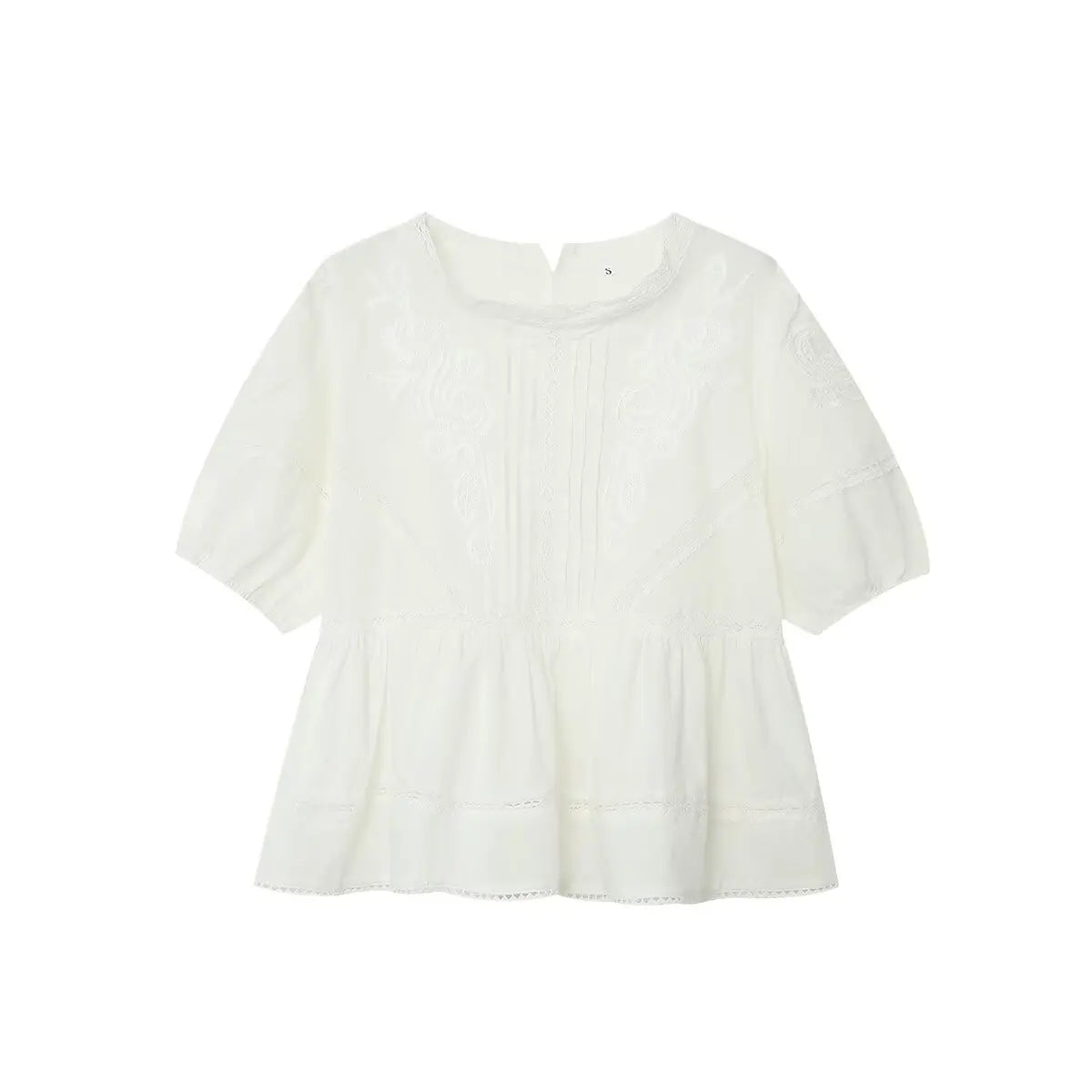 Women's Shirt Fashion Simple Short Sleeve Embroidered Romantic Style Summer New Style Shirt