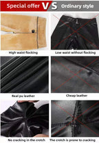 Winter Warmth Essentials Fleece Leggings High Waist Faux Leather Pants Women's Thermal Lined Footed Stirrup Tights Cold Climate