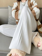 Black Knitted Pants Fashion Comfort Thick Warm Cashmere Women's Pants 2025 Autumn and Winter New Wide Leg Pants for Women