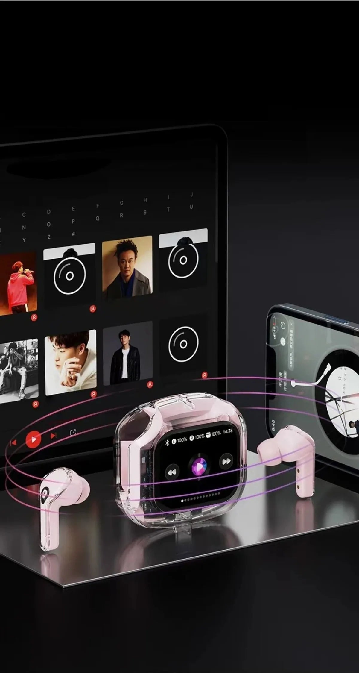 Translation Headphones with Multifunction Touch Screen Smart Wireless Bluetooth Earphone HiFi Audio Quality Business Earbud