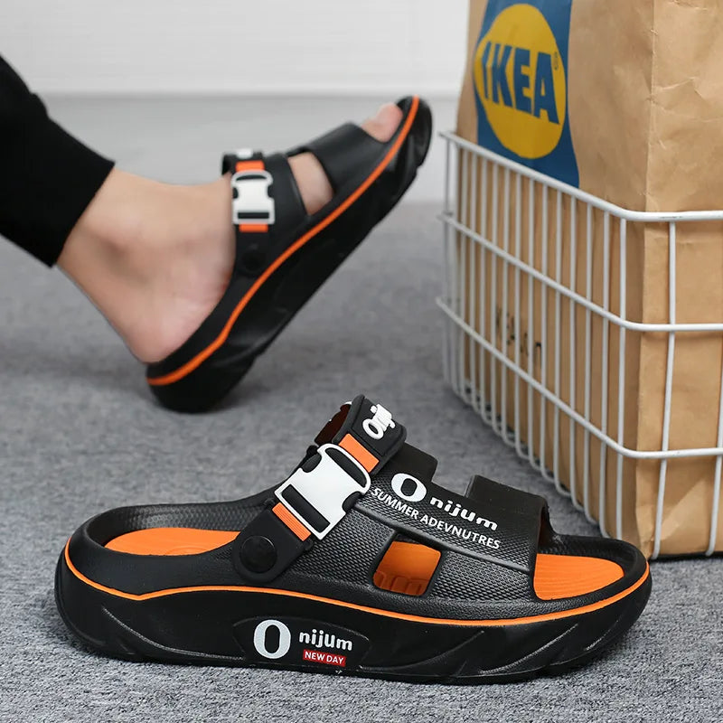 2025 New Men's Slippers Comfortable Soft Mens Beach Shoes Indoor Outdoor Clogs Massage Casual Shoes Non Slip Men Sandals Zapatos