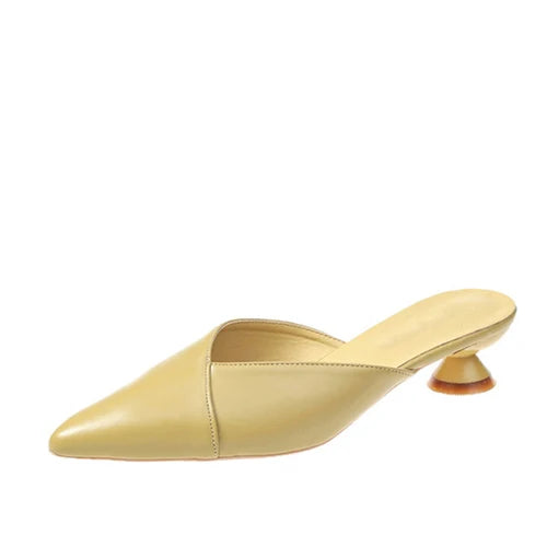 Women's Elegant Mules Woman Casual Slippers 2021 Ladies Low Heels Fashion Female Pointed Toe Shoes Women Candy Colors Footwear