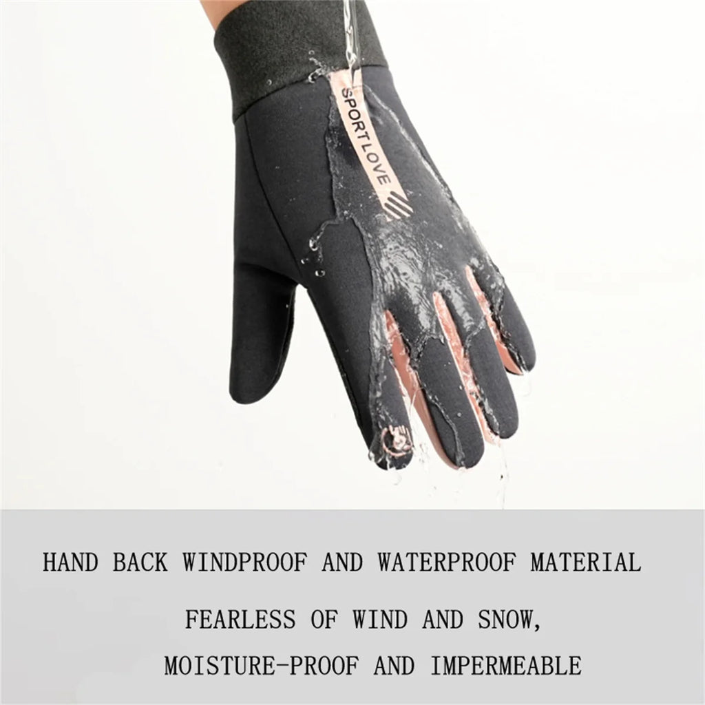 Winter Gloves for Women, Fleece-Lined, Windproof, Cold-Proof, Warm, Touchscreen-Compatible, Non-Slip, for Driving, Riding Motorcycles, Outdoor, Men's Gloves