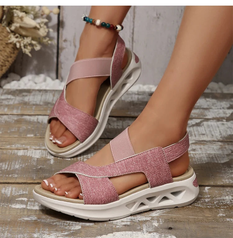 Women's Sandals Casual Summer Women Sandals Soft Heels Sandalias De Mujer 2025 New Summer Shoes Woman Mix Color Footwear Female