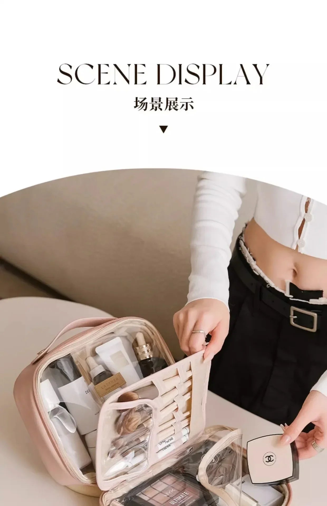 Cosmetic bag  new high-end exquisite portable travel portable toiletry bag large capacity cosmetics storage bag women handbags