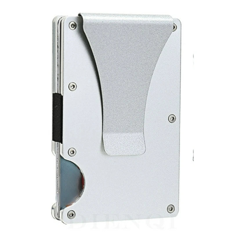 Slim Wallet For Men - Front Pocket RFID Blocking Minimalist Wallet For Men - Metal Wallet With Money Clip For Men