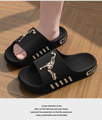Men's slippers for outdoor wear, summer home, thick soled shower, anti slip sports, cool slippers for cooldown