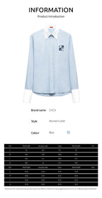 Simple New Women's Shirt Splicing Design Embroidery Flowers Elegant and Versatile Spring and Summer Striped Women's Tops