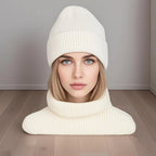 Winter Hat For Woman Double Fold Angora Hat Rabbit Fur Warm Cashmere Wool Soft Beanies Knitted Hat Women Outdoor Ski Female