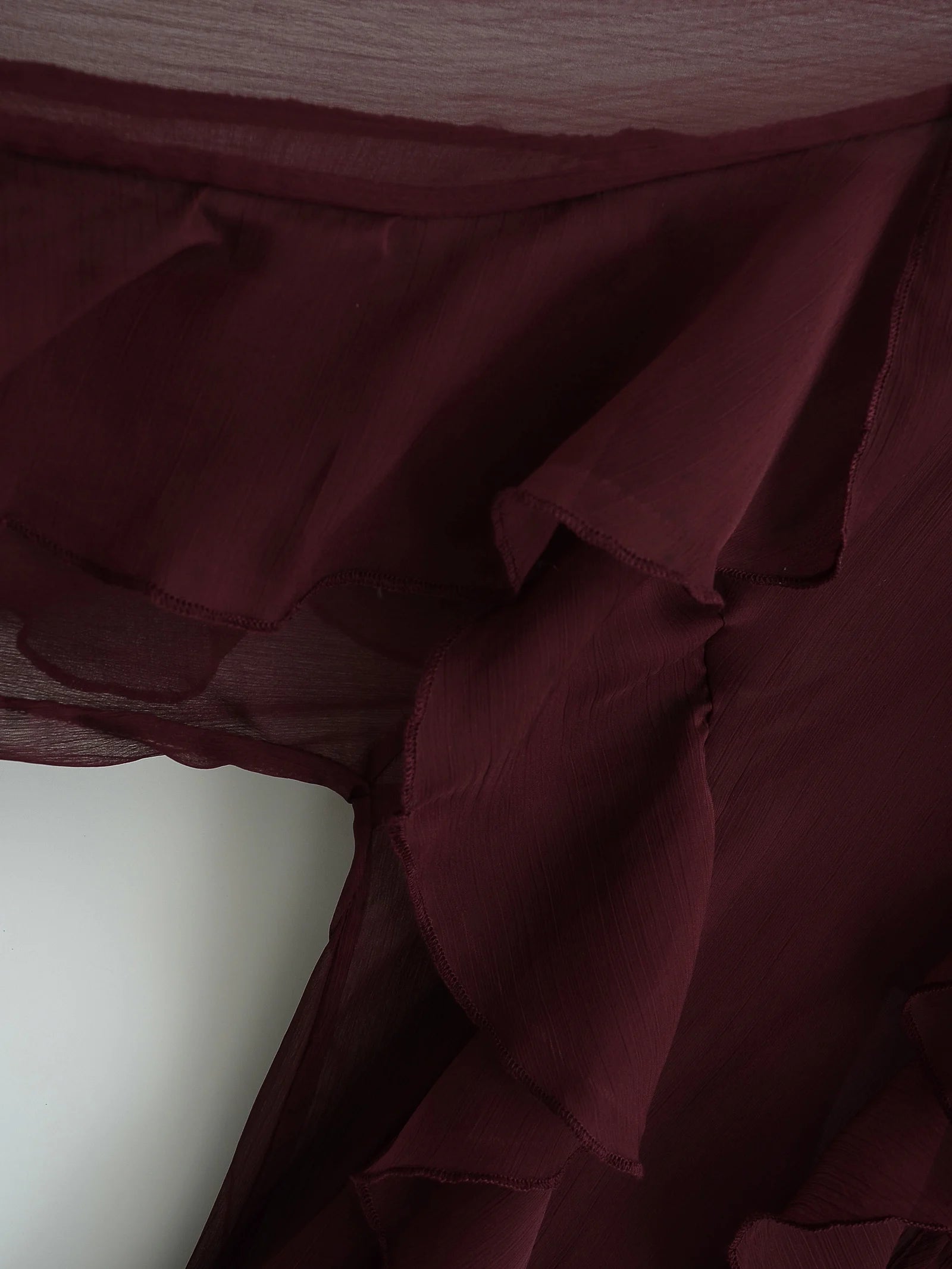 HH Women Ruffles Tierred Thin Blouses Solid Elegant Woman V Neck Long Sleeve Shirt 2025 Fashion High Street Lady Chic Tops