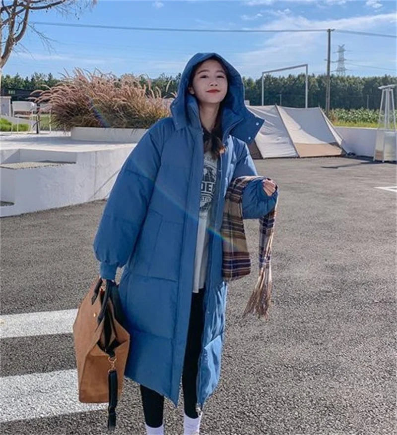 2024 New Winter Autumn Women Jacket White Duck Down Hoodies Puffer Jackets Long Coats Warm Windproof Black White Coats Outwear