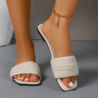 Women's slippers 2025 summer retro letters ladies open toe daily casual comfortable outdoor beach vacation flip flops plus size