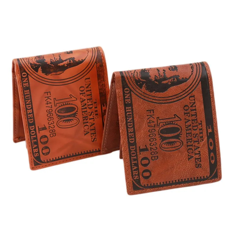 Men Wallets With 100 Us Dollar Pattern Wallet Male PU Leather Wallet Photo Card Holder Fashion Creative Wallet