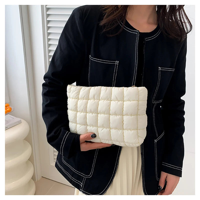 Wholesale Women Cosmetic Quilted Bag Square Makeup Storage Clutch Bags Simple Girl Lipstick Toiletry Organizer Small Handbag