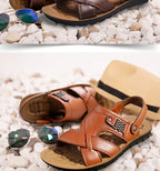 2024 New Men's Sandals Luxury Genuine Leather Men Shoes Casual Non-slip Beach Slippers Comfortable Open Toe Men Sandalias 38-47