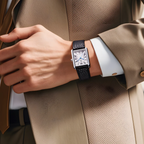 OGEDA Waterproof Couple Watches Casual Fashion Quartz Stainless Steel Leather Strap Square Dial Men's And Women's Lover Watch