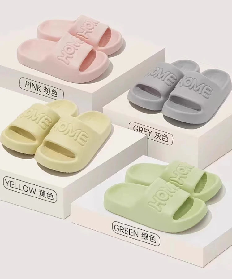 Slippers Woman  Cute Home Bear 2025 Summer Beach Slides Indoor Soft Sole Non Slip Eva Sandals Men Male Flip Flops Shower Shoes