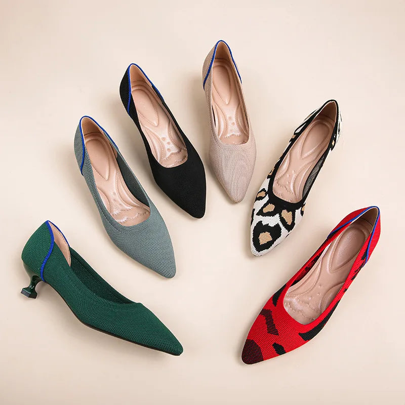 Women's high heels shoes  2025 new spring  / autumn / fashion beautiful breathable sweat absorbing comfortable shallow mouth p