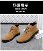 2025Men's Shoes High-top Casual Shoes High Quality Suede Chelsea Boots Fashion British Ankle Boots Business Oxfords Dress Shoes