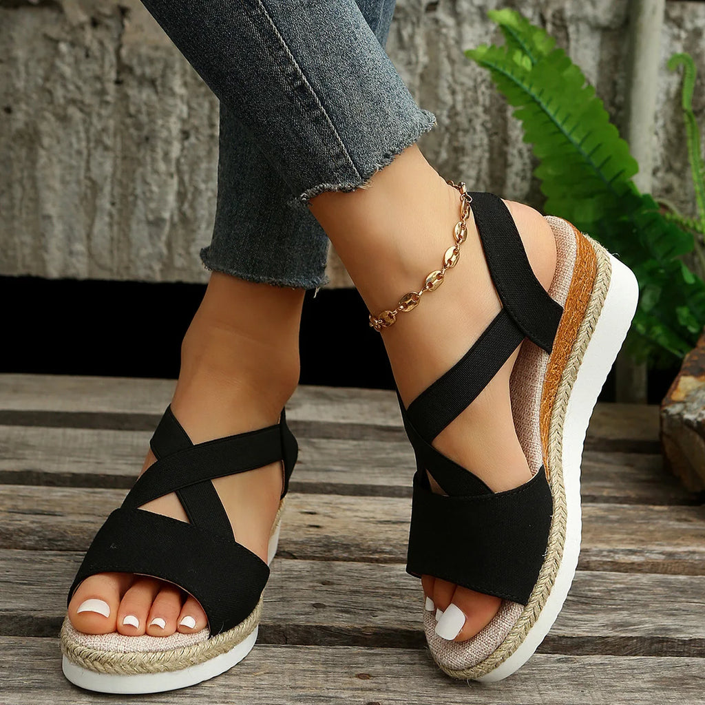 Summer Woman's Sandals Fashion Open Toe Women Wedges Sandals Comfortable Beach Shoes Outdoor Anti-Slip Platform Shoes for Women