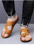 Men Sandals 2025 Summer New Non Slip Breathable Lightweight Soft Sole Beach Shoes Comfortable Fashion Clip Toe Slip on Slippers