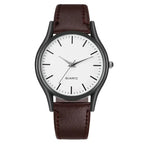 Couples Watches Leather Strap Minimalist Fashion Quartz Wristwatches Multiple Colors for Loved Ones Gift Parejas Reloj