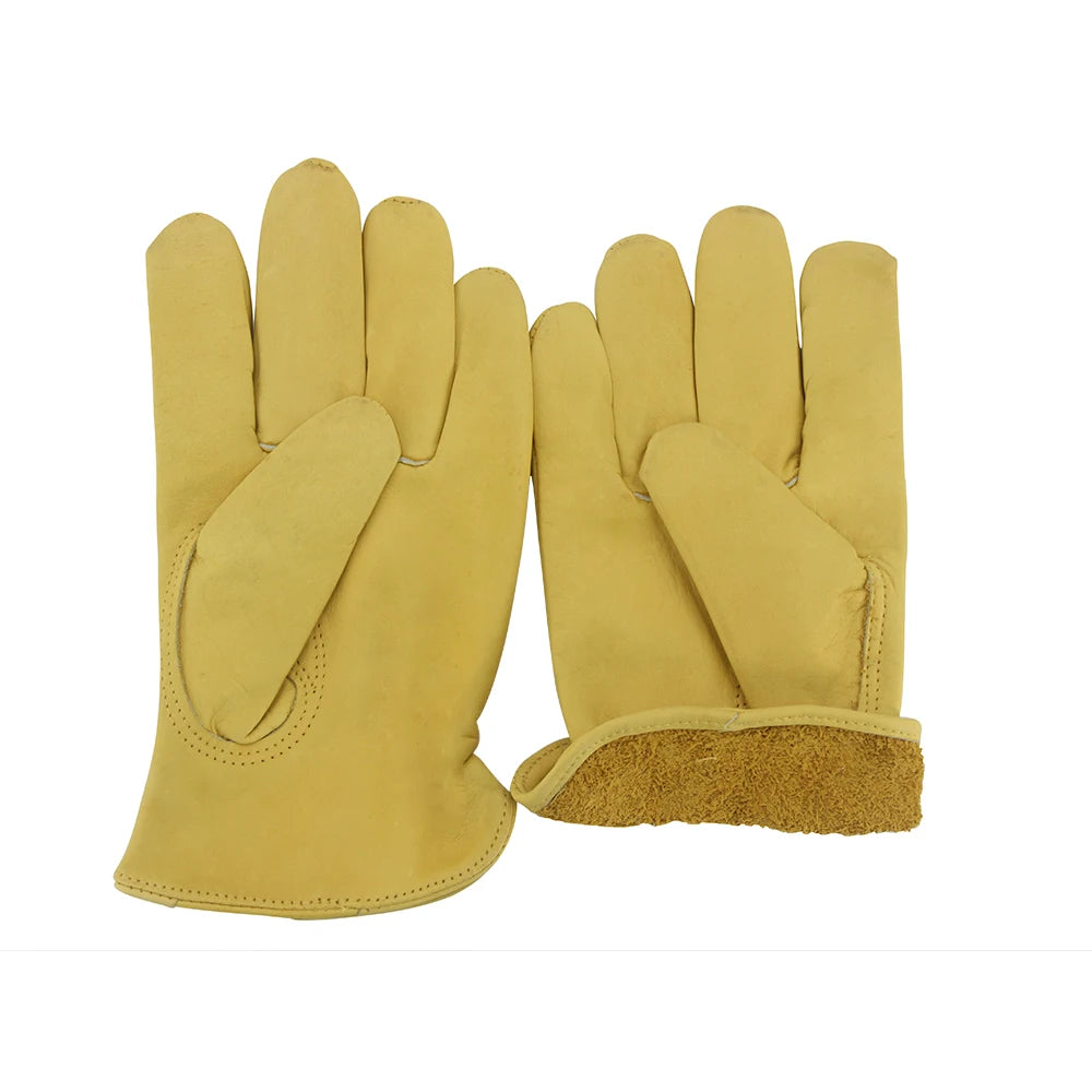 Winter Work Gloves Cowhide Leather Thermal Motorcycle Glove Cold Weather Cotton Lining freezer Working Glove