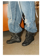 Flats Women Ankle Boots Fashion Designer Punk Boots Winter Woman Chelsea Boots 2025 Trend New Buckle Gladiator Motorcycle Botas