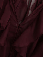 HH Women Ruffles Tierred Thin Blouses Solid Elegant Woman V Neck Long Sleeve Shirt 2025 Fashion High Street Lady Chic Tops