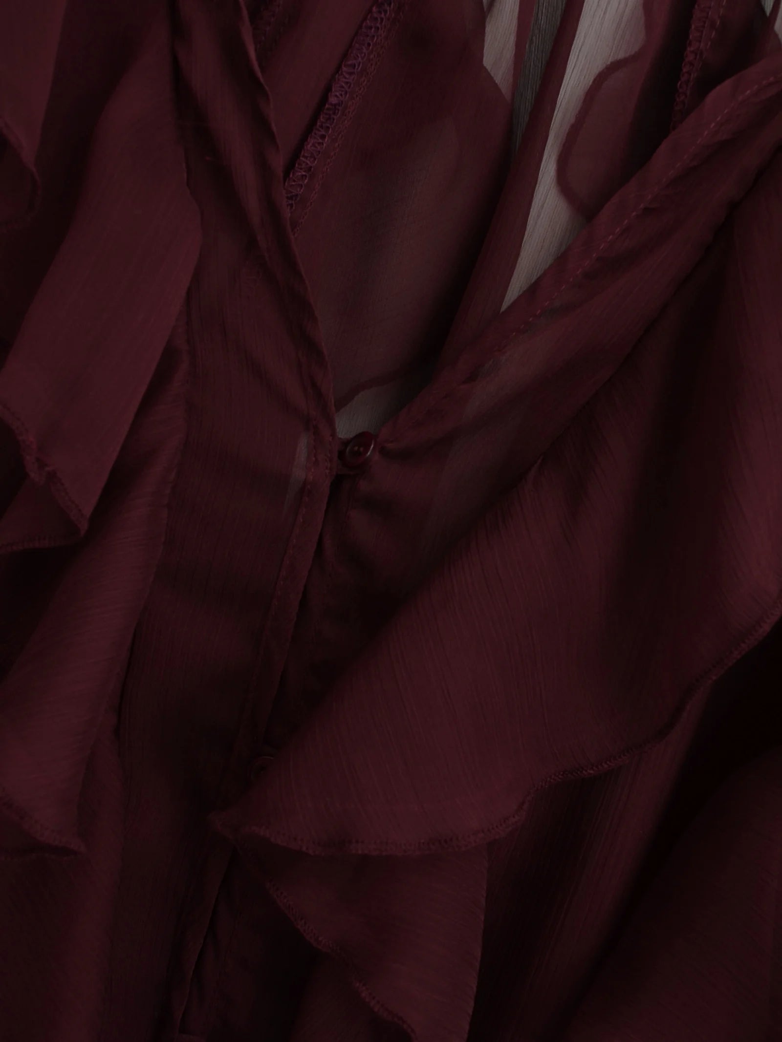 HH Women Ruffles Tierred Thin Blouses Solid Elegant Woman V Neck Long Sleeve Shirt 2025 Fashion High Street Lady Chic Tops