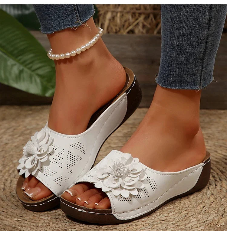 Women's Sandals Wedges Heels Sandals Summer 2025 Platform Sandalias Mujer Soft Heeled Slippers Summer Shoes Woman Footwear Women