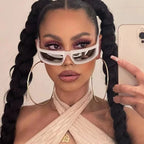 Future Science Technology Sense Sunglasses Men Women Concave Shape Sun Glasses Cool Punk Style Pair Summer Sports T206