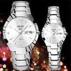 Couple Watches A pair of all-in-one personality durable men's watch Exquisite compact dual calendar Commuter women's watch