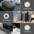 43800mAh Solar Power Bank with 4 Solar Panel Large capacity Wireless Charger Three defenses External Battery LED Light Powerbank