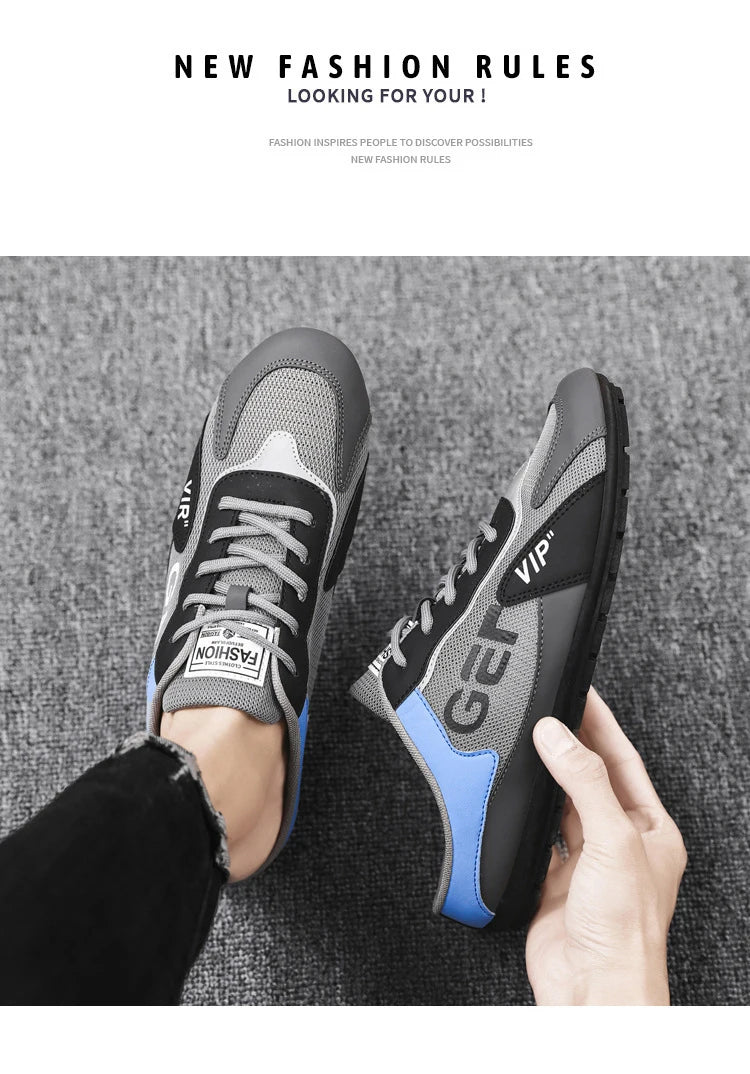 2025 New Men Slippers Trend Baotou Shoes for Men Summer Breathable Casual Shoe Vulcanized Flats Male Sneakers Half Slip-on Shoes