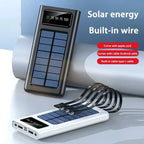 Solar Power Bank Large Capacity Spare Battery Fast Charging Portable Power Banks 20000mAh Auxiliary Batteries Outdoor