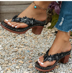 Women's Sandals 2025 Summer Shoes Woman High Heels Sandals New Flip Flops Women Heeled Sandals Summer Footwear Outdoor Slippers