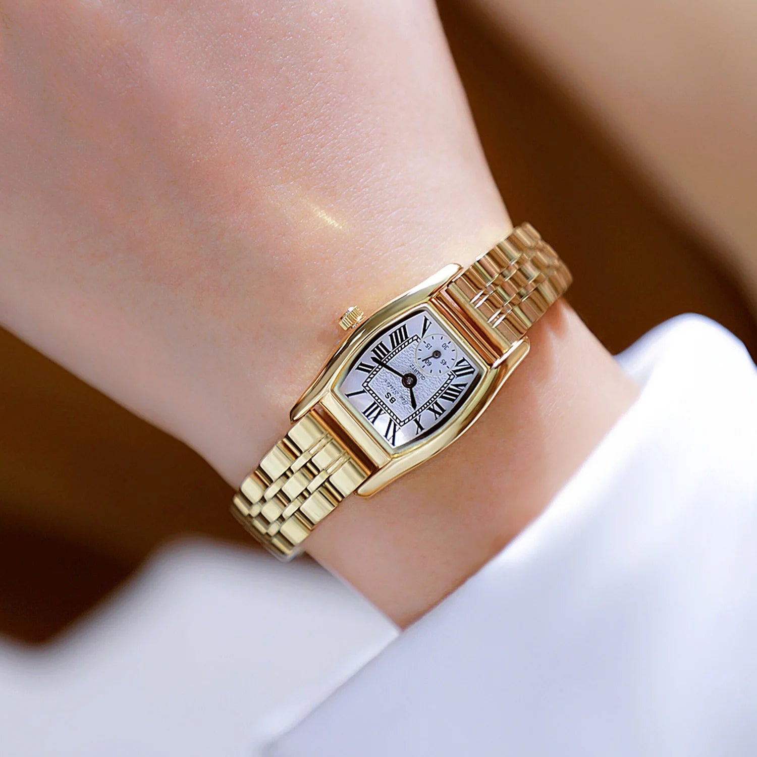 Watches For Women Elegant Vintage Rectangle Ladies Watch With Brown Small Leather Fashion Golden Quartz Women's Wristwatch 2025